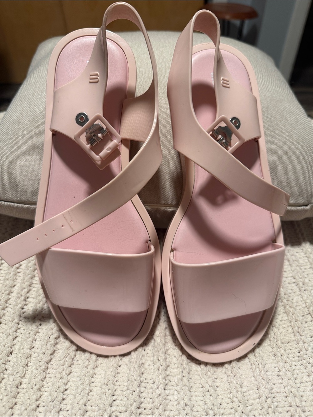 Melissa Pink Slingback Platform Sandals